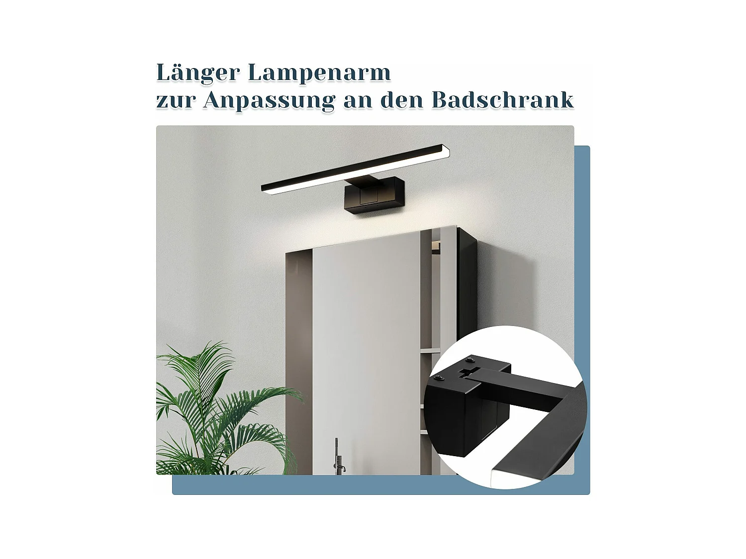 NETTLIFE LED Badkamer Wandlamp, Set van 2 Modern Chroom 6W 30CM Waterdicht IP44 Neutraal Wit 4000K