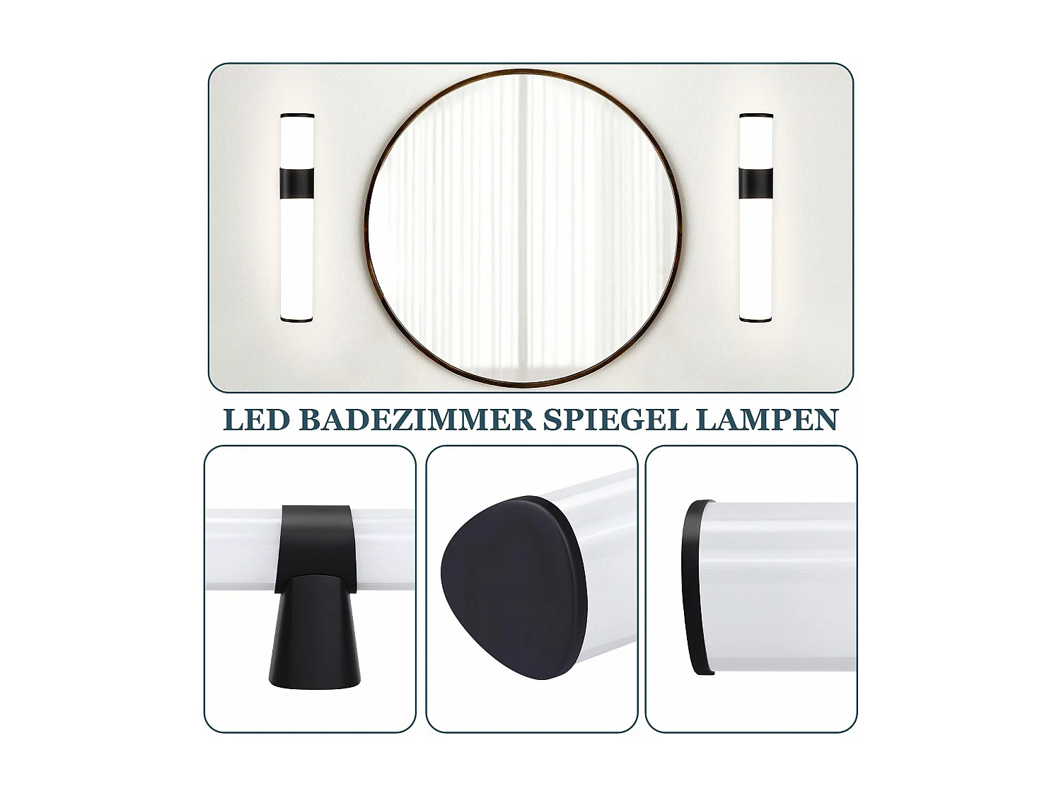 NETTLIFE LED Badkamer Wandlamp, Set van 2 Modern Chroom 6W 30CM Waterdicht IP44 Neutraal Wit 4000K