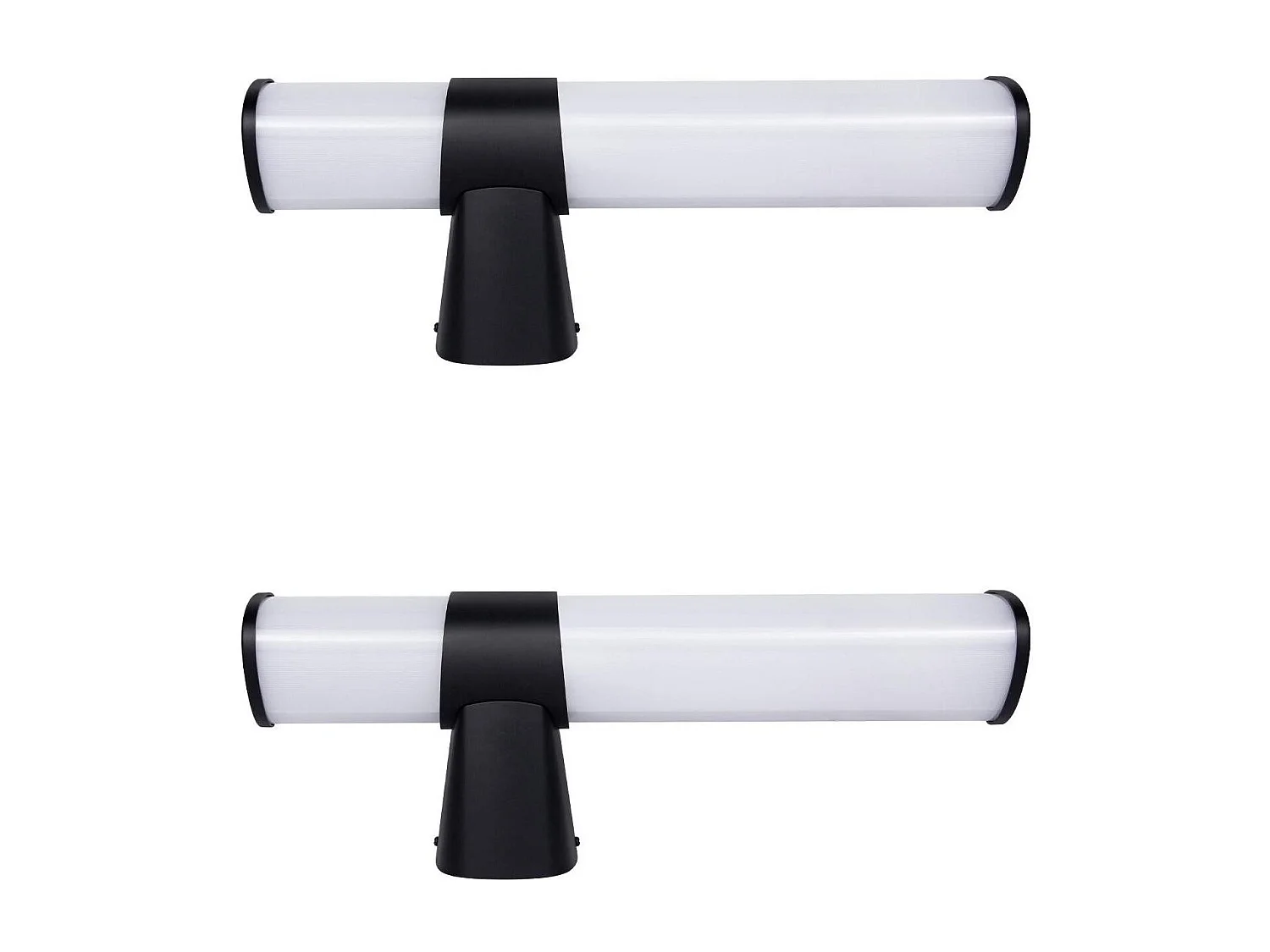 NETTLIFE Applique LED salle de bain，Lot de 2，Lampe de miroir de salle de bain à LED -  Noire moderne 6W 30CM  étanche IP44  blanc neutre 4000K