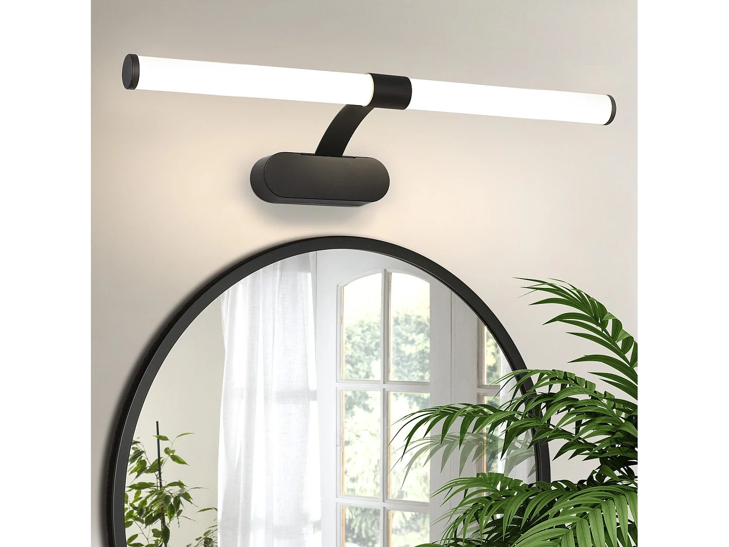 NETTLIFE Lampa ścienna LED do łazienki, zestaw 2 sztuk Nowoczesna chromowana 6W 30CM Wodoodporna IP44 Neutralna biel 4000K