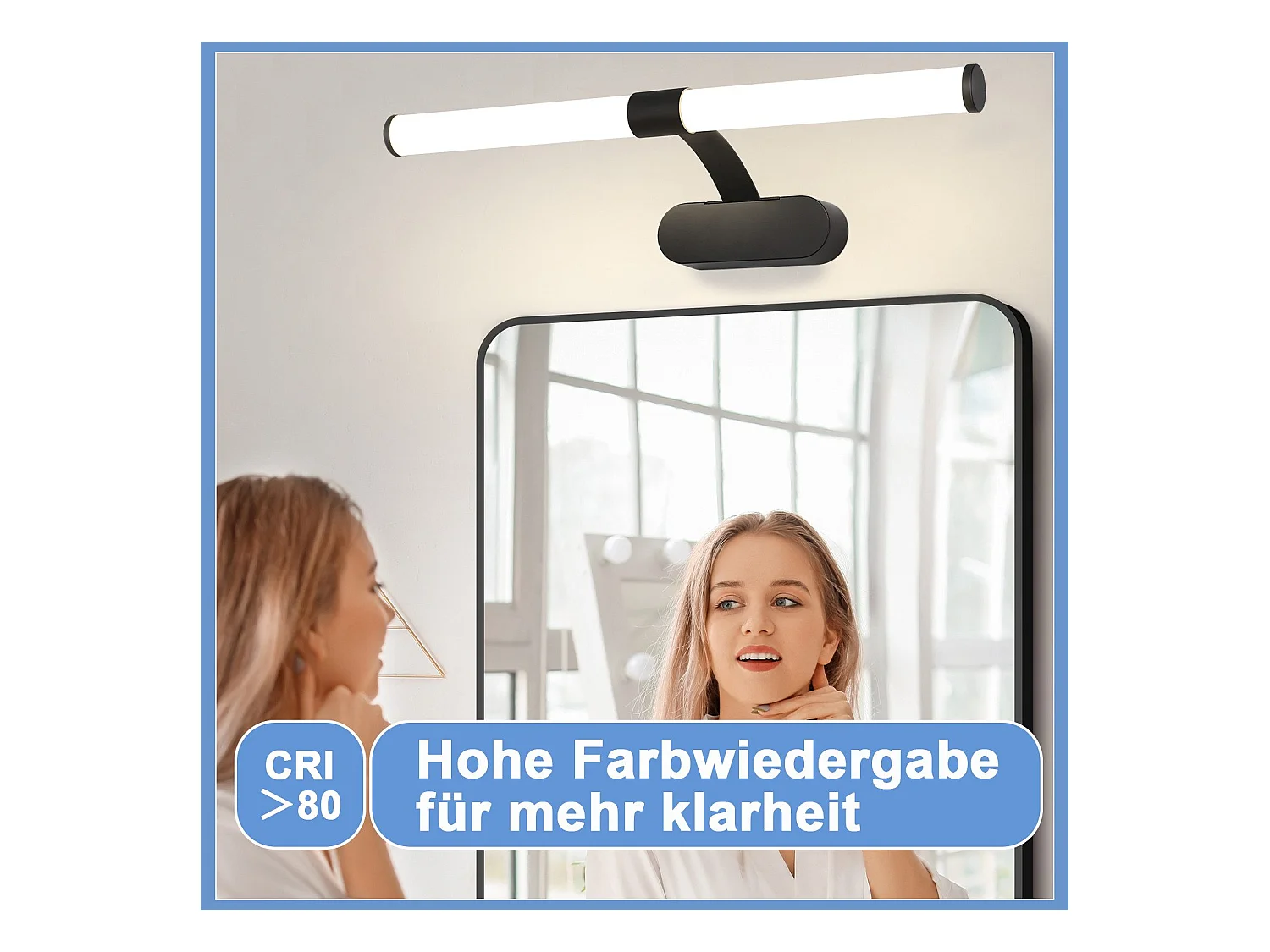 NETTLIFE LED-Badezimmer-Wandleuchte, 2er-Set, modern, Chrom, 6 W, 30 cm, wasserdicht, IP44, neutralweiß 4000 K