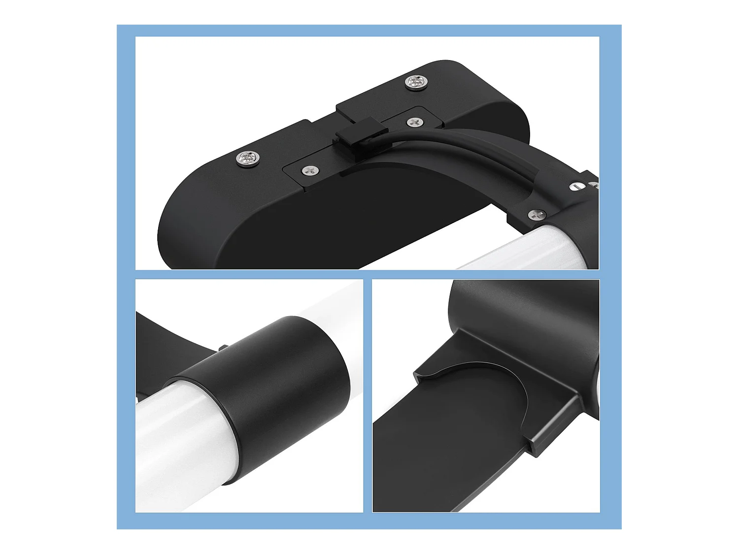 NETTLIFE LED-Badezimmer-Wandleuchte, 2er-Set, modern, Chrom, 6 W, 30 cm, wasserdicht, IP44, neutralweiß 4000 K