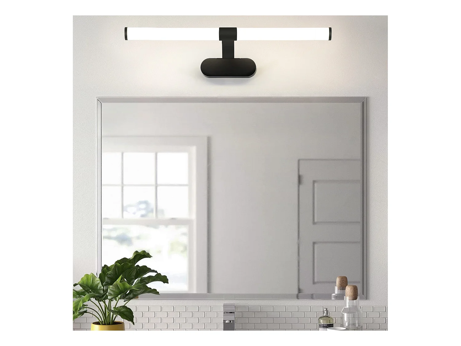 NETTLIFE LED-Badezimmer-Wandleuchte, 2er-Set, modern, Chrom, 6 W, 30 cm, wasserdicht, IP44, neutralweiß 4000 K