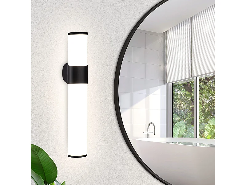 NETTLIFE Lampa ścienna LED do łazienki, zestaw 2 sztuk Nowoczesna chromowana 6W 30CM Wodoodporna IP44 Neutralna biel 4000K