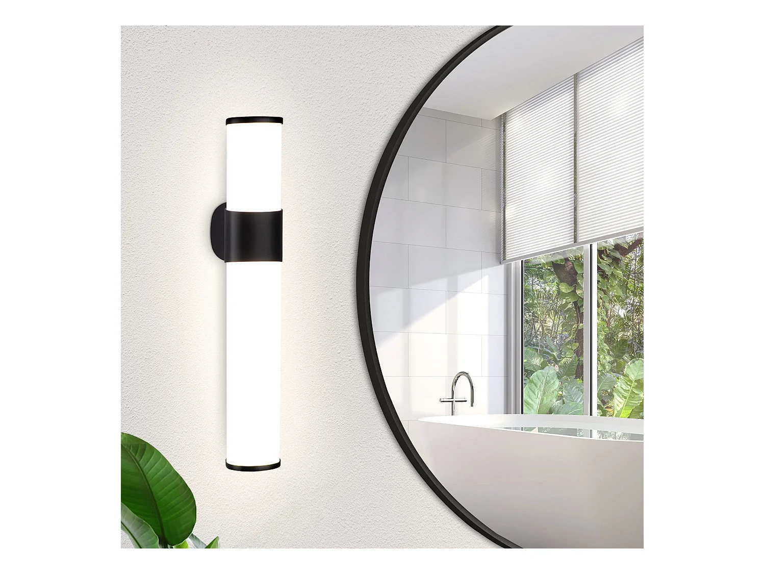 NETTLIFE Applique LED salle de bain，Lampe de miroir de salle de bain à LED -  Noire moderne 6W 30CM  étanche IP44  blanc neutre 4000K