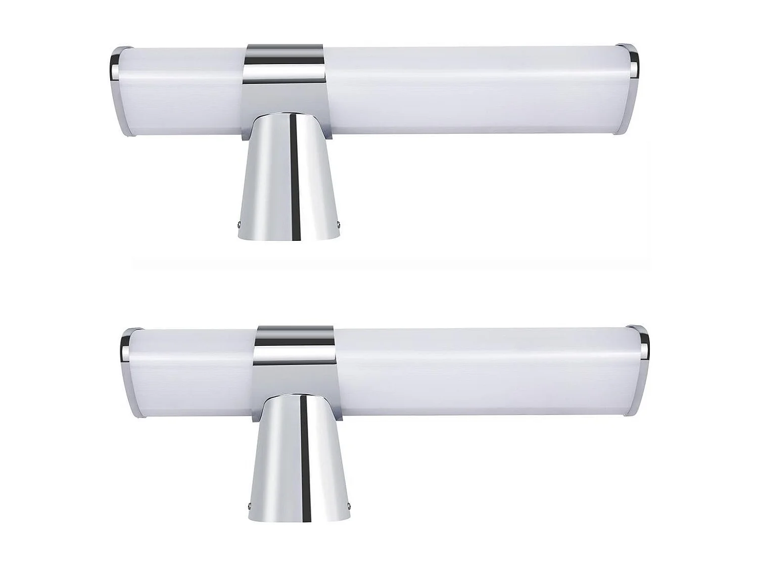 NETTLIFE Applique LED salle de bain，Lot de 2，Lampe de miroir de salle de bain à LED -  Chrome moderne 6W 30CM  étanche IP44  blanc neutre 4000K