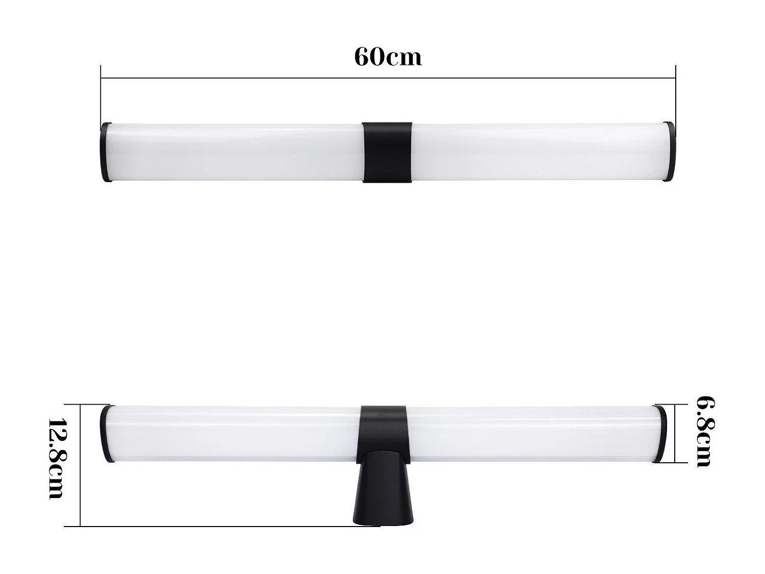 NETTLIFE applique miroir LED 15W 60cm blanc neutre 4000K noir