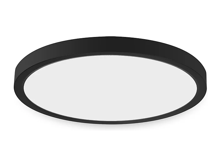 NETTLIFE Plafonnier LED plafonnier plat Ø22cm lampe salle de bain blanc froid lampe chambre noir 15W IP44