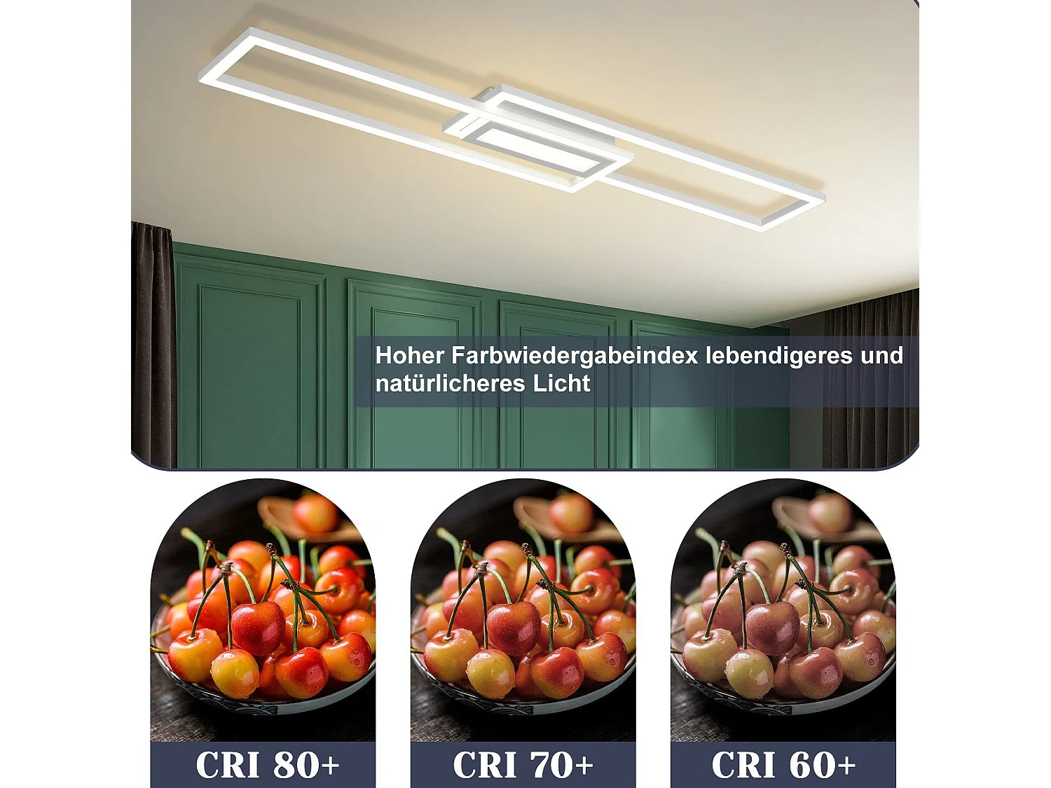 NETTLIFE LED Deckenleuchte  Deckenlampe Moderne Geometrische Dimmbare Deckenbeleuchtung mit Fernbedienung White