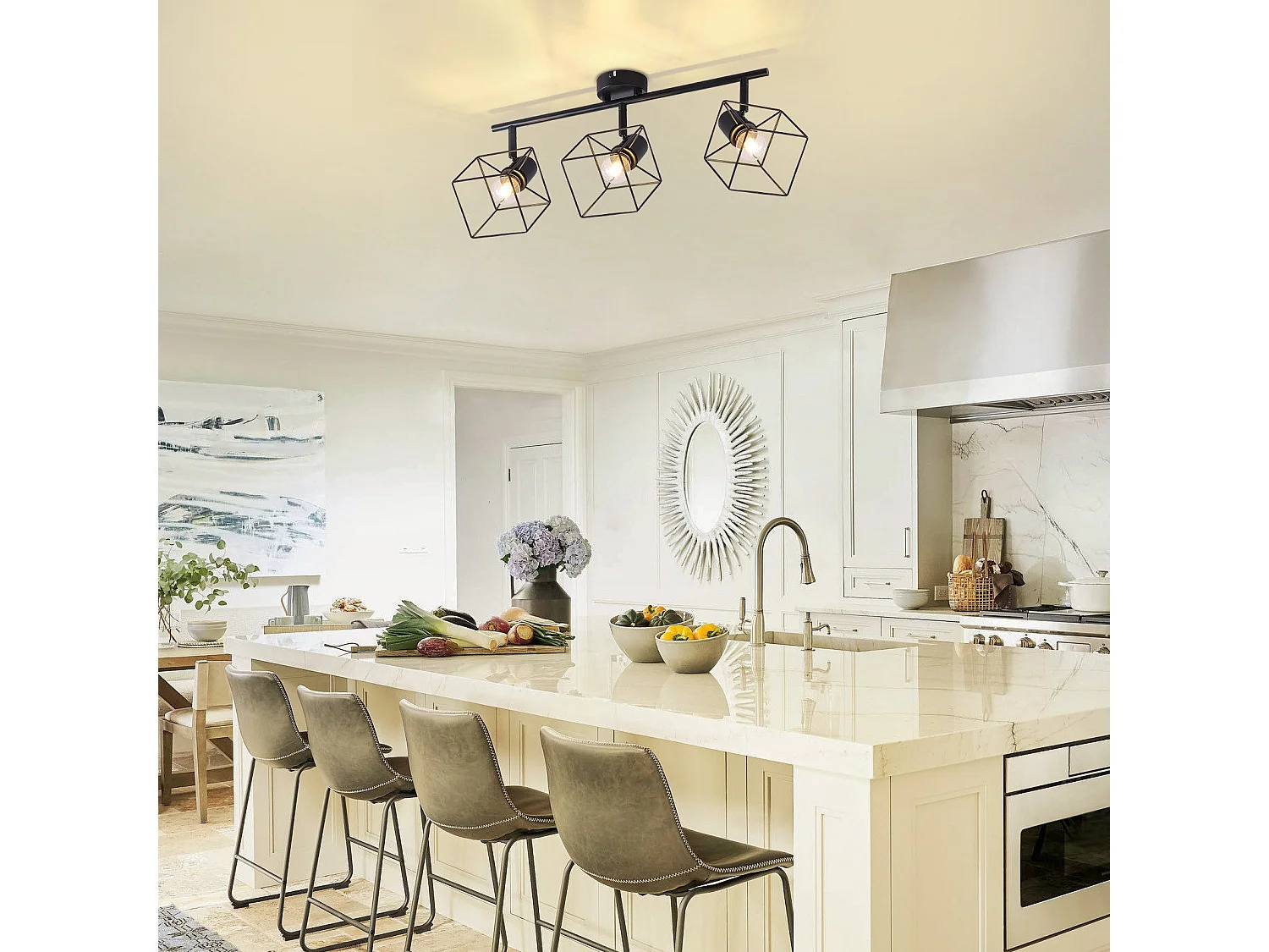 NETTLIFE Zwarte Plafondspot E14 350° Draaibare Plafondlamp Vintage Metaal Woonkamer Verstelbaar Zonder Lamp