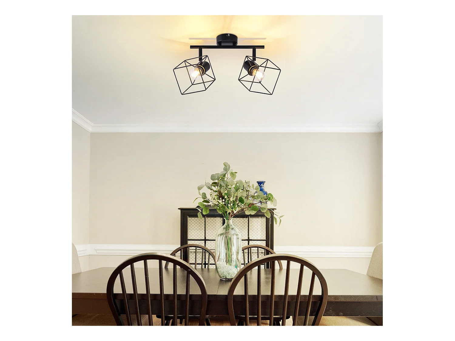 NETTLIFE Spot de plafond noir E14 plafonnier orientable à 350° vintage métal orientable sans ampoule chambre