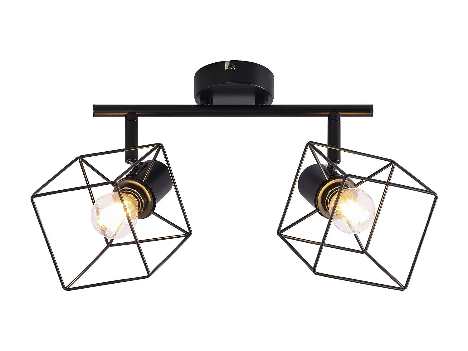 NETTLIFE Spot de plafond noir E14 plafonnier orientable à 350° vintage métal orientable sans ampoule chambre