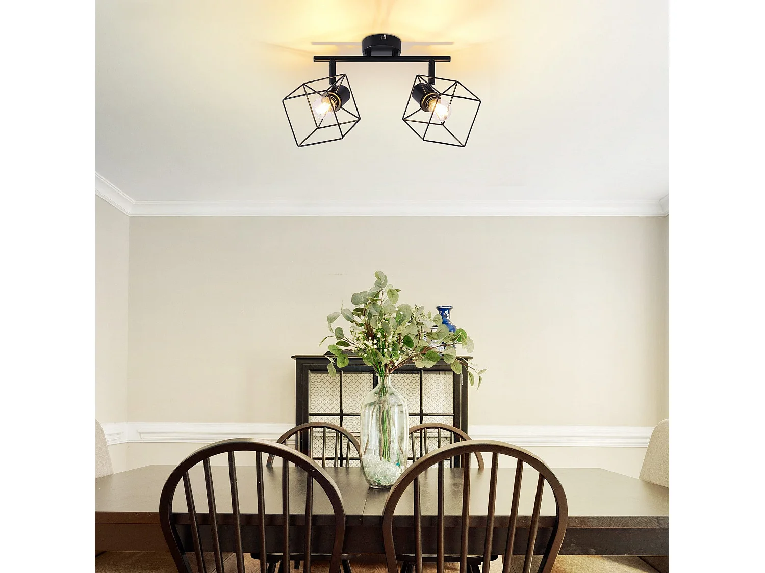 NETTLIFE Spot de plafond noir E14 plafonnier orientable à 350° vintage métal orientable sans ampoule chambre