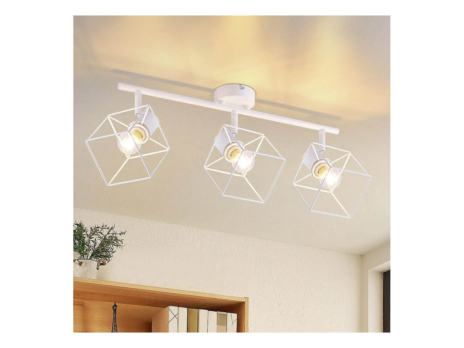 NETTLIFE Spot de plafond noir E14 plafonnier orientable à 350° vintage métal salon orientable sans ampoule