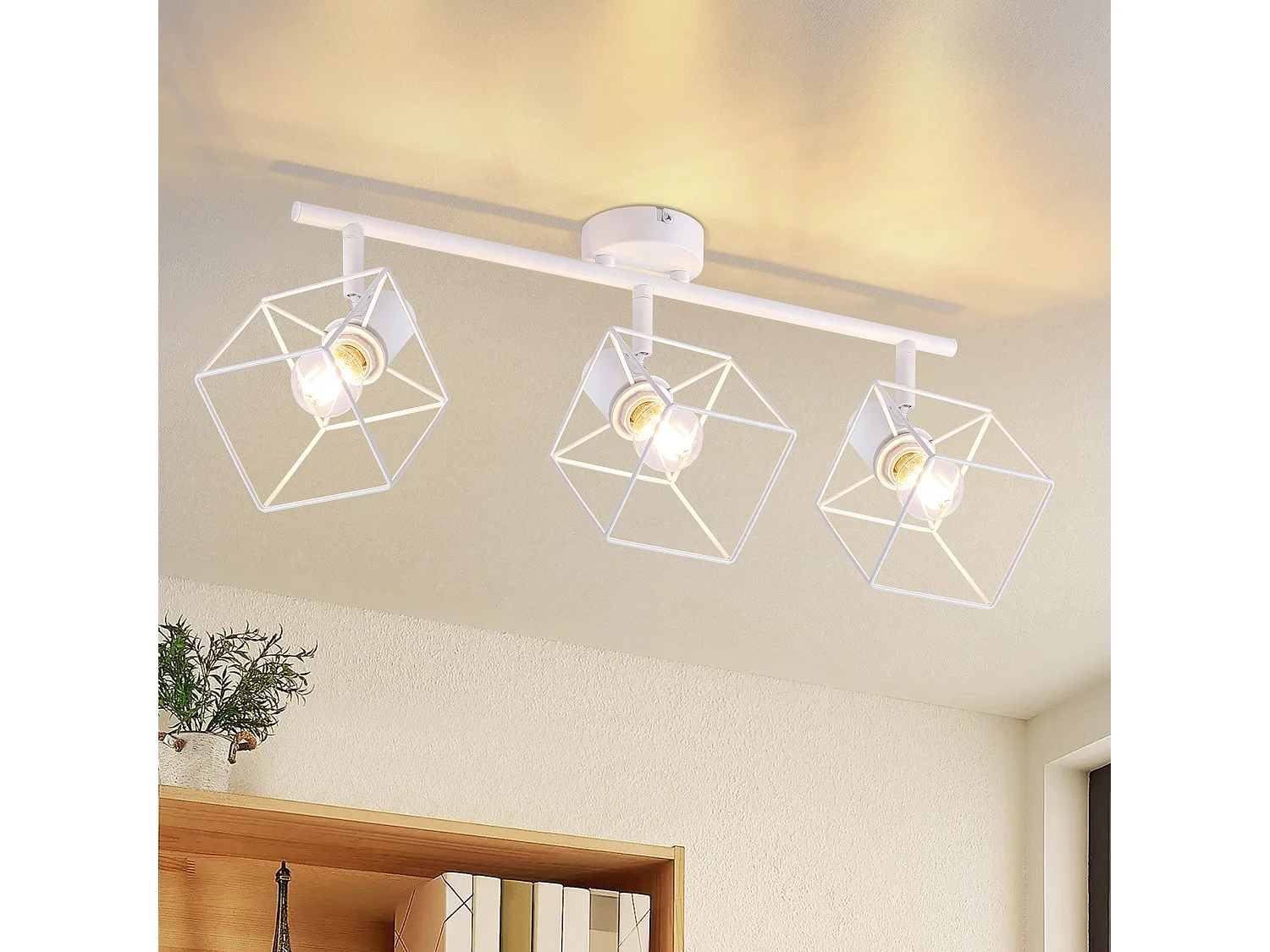 NETTLIFE Plafondspot E14 350° Draaibare Plafondlamp Vintage Metaal Woonkamer Verstelbaar Zonder Lamp