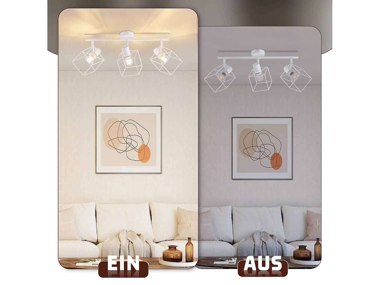 NETTLIFE Plafondspot E14 350° Draaibare Plafondlamp Vintage Metaal Woonkamer Verstelbaar Zonder Lamp