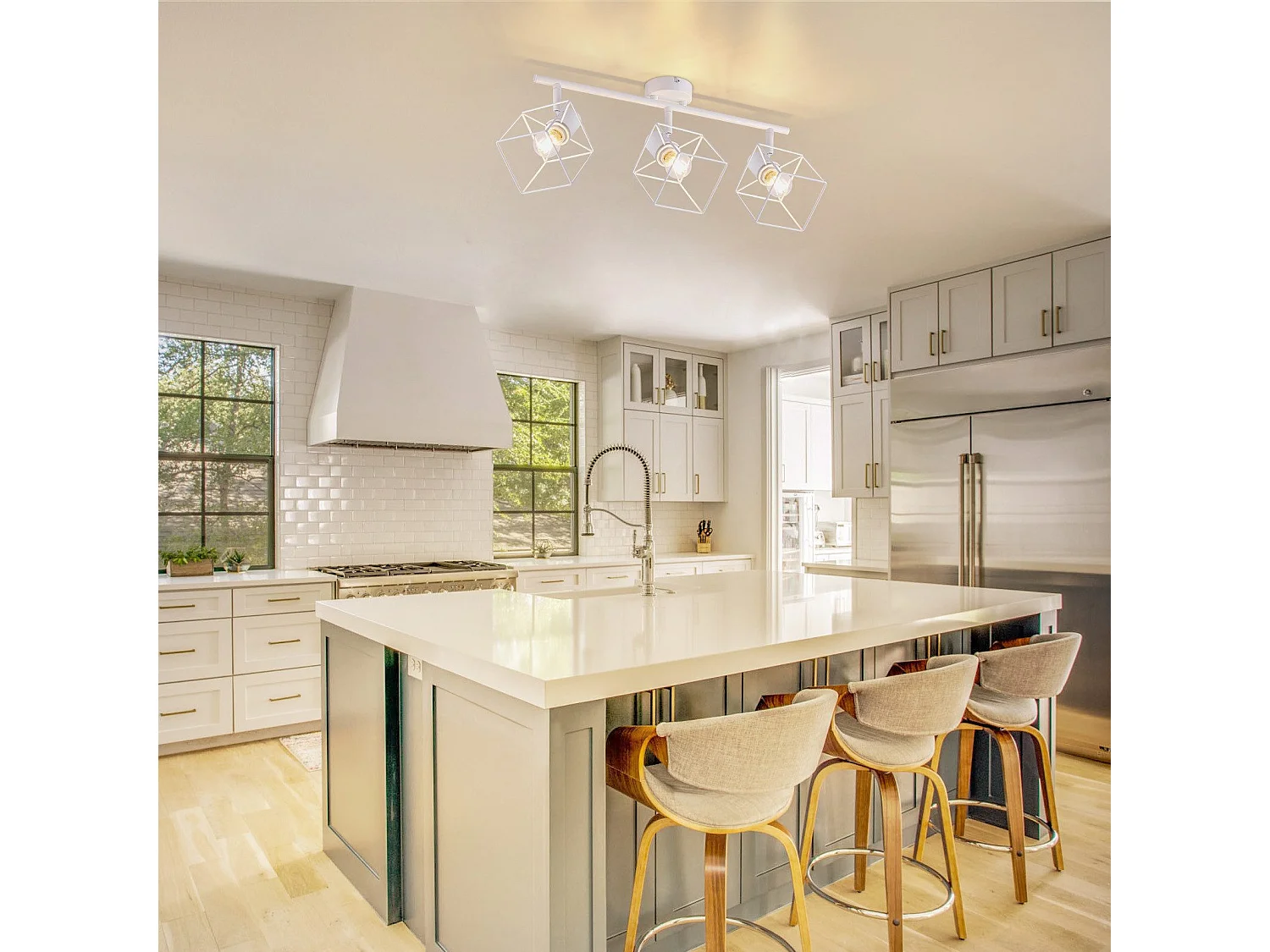 NETTLIFE Plafondspot E14 350° Draaibare Plafondlamp Vintage Metaal Woonkamer Verstelbaar Zonder Lamp