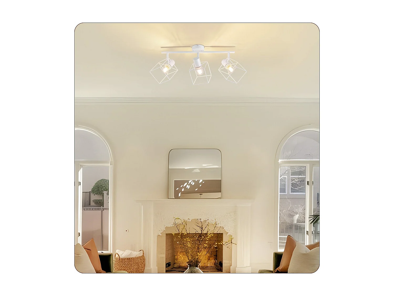 NETTLIFE Plafondspot E14 350° Draaibare Plafondlamp Vintage Metaal Woonkamer Verstelbaar Zonder Lamp