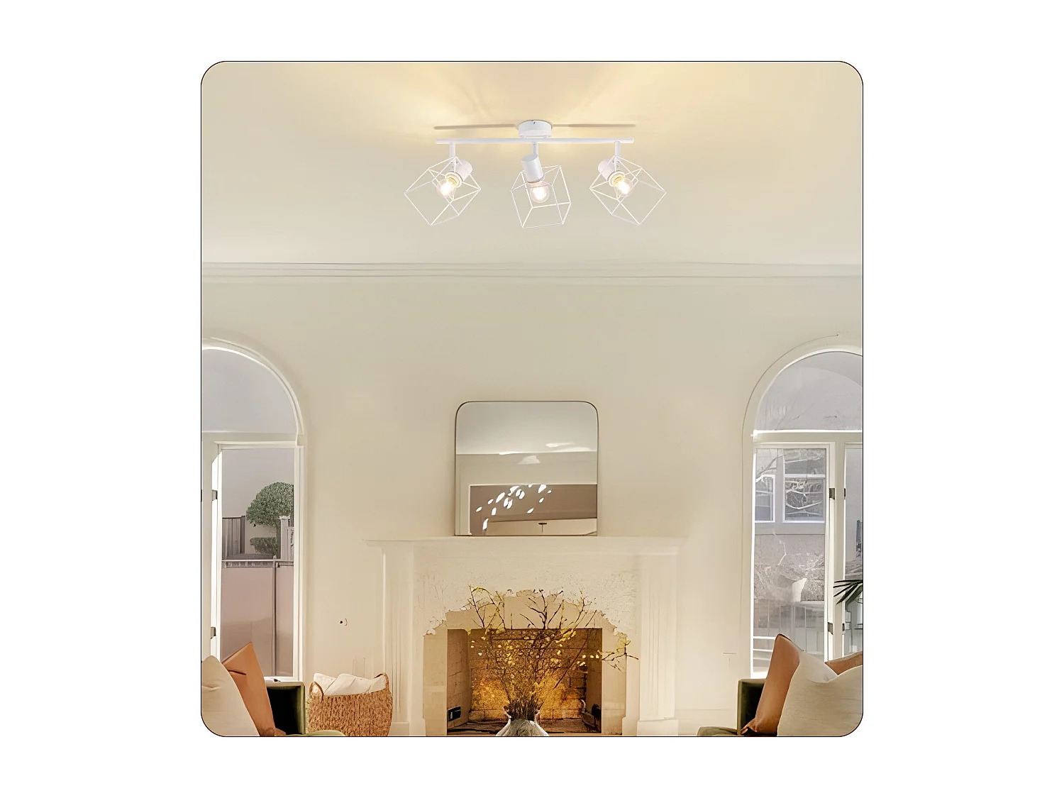 NETTLIFE Spot de plafond noir E14 plafonnier orientable à 350° vintage métal salon orientable sans ampoule