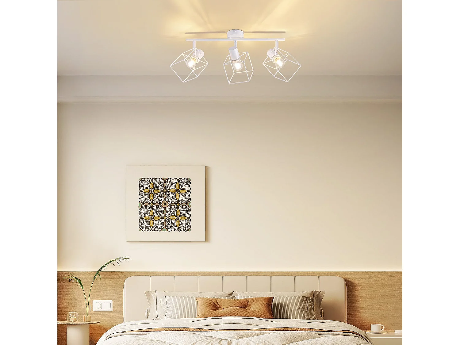 NETTLIFE Spot de plafond noir E14 plafonnier orientable à 350° vintage métal salon orientable sans ampoule