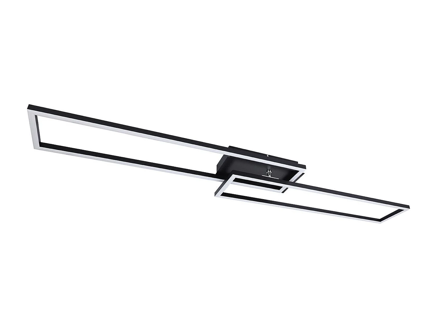 NETTLIFE Plafonnier LED plafonnier 2 noir 102CM moderne dimmable avec télécommande 36W