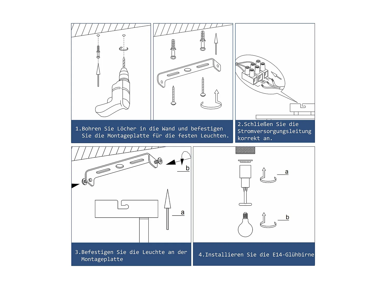 NETTLIFE Spot de plafond bois E14 plafonnier 350° spot mural orientable lampe de cuisine vintage