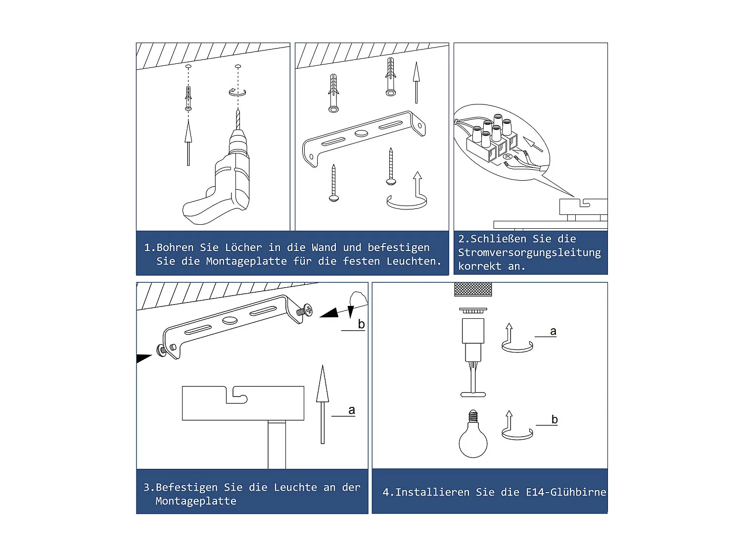 NETTLIFE Spot de plafond bois E14 plafonnier 350° spot mural orientable lampe de cuisine vintage