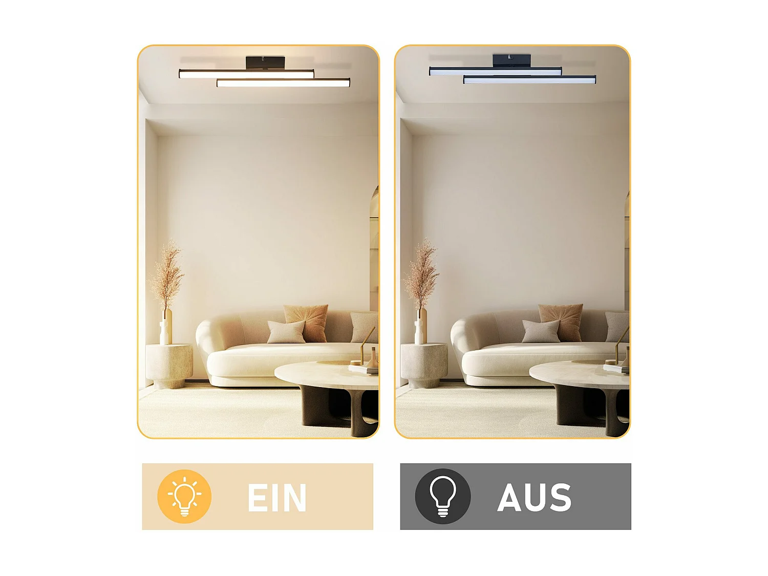 NETTLIFE Lámpara de techo LED moderna para sala de estar, negra, 24 W, 3000 K, blanca cálida, para dormitorio, LED integrada de forma permanente