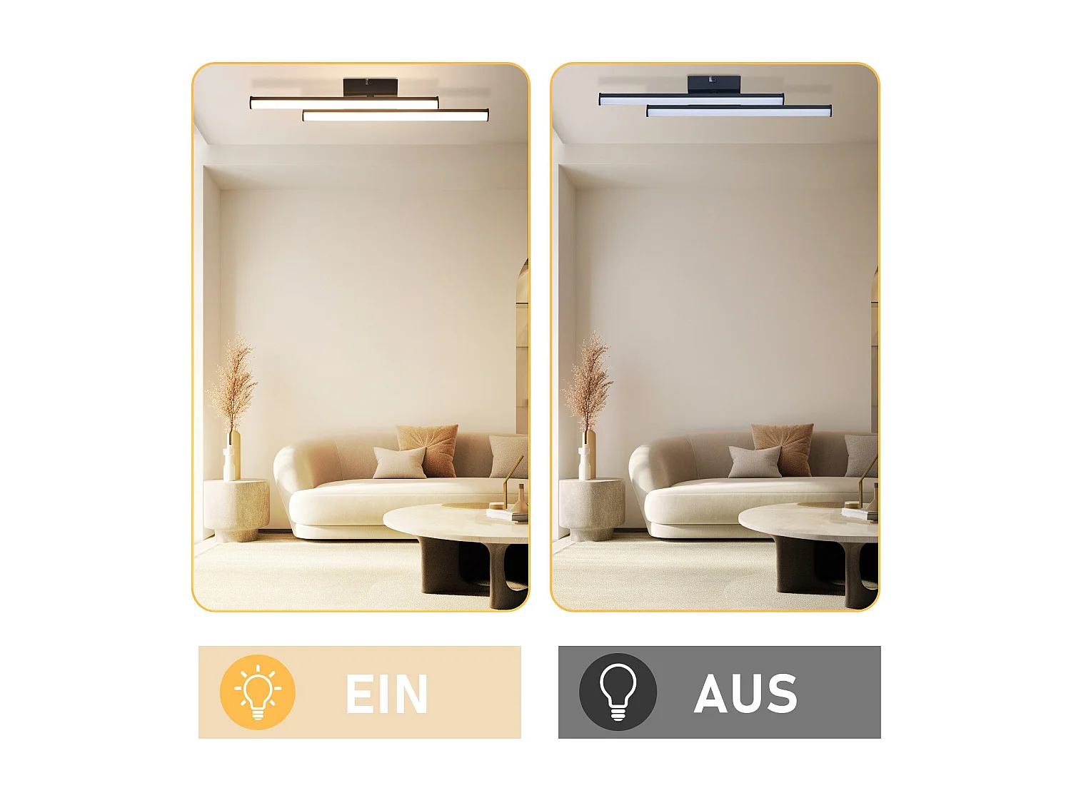 NETTLIFE Moderne LED Deckenleuchte Wohnzimmer Schwarz 12W 3000K Warmweiß Schlafzimmer LED Integriert Fest