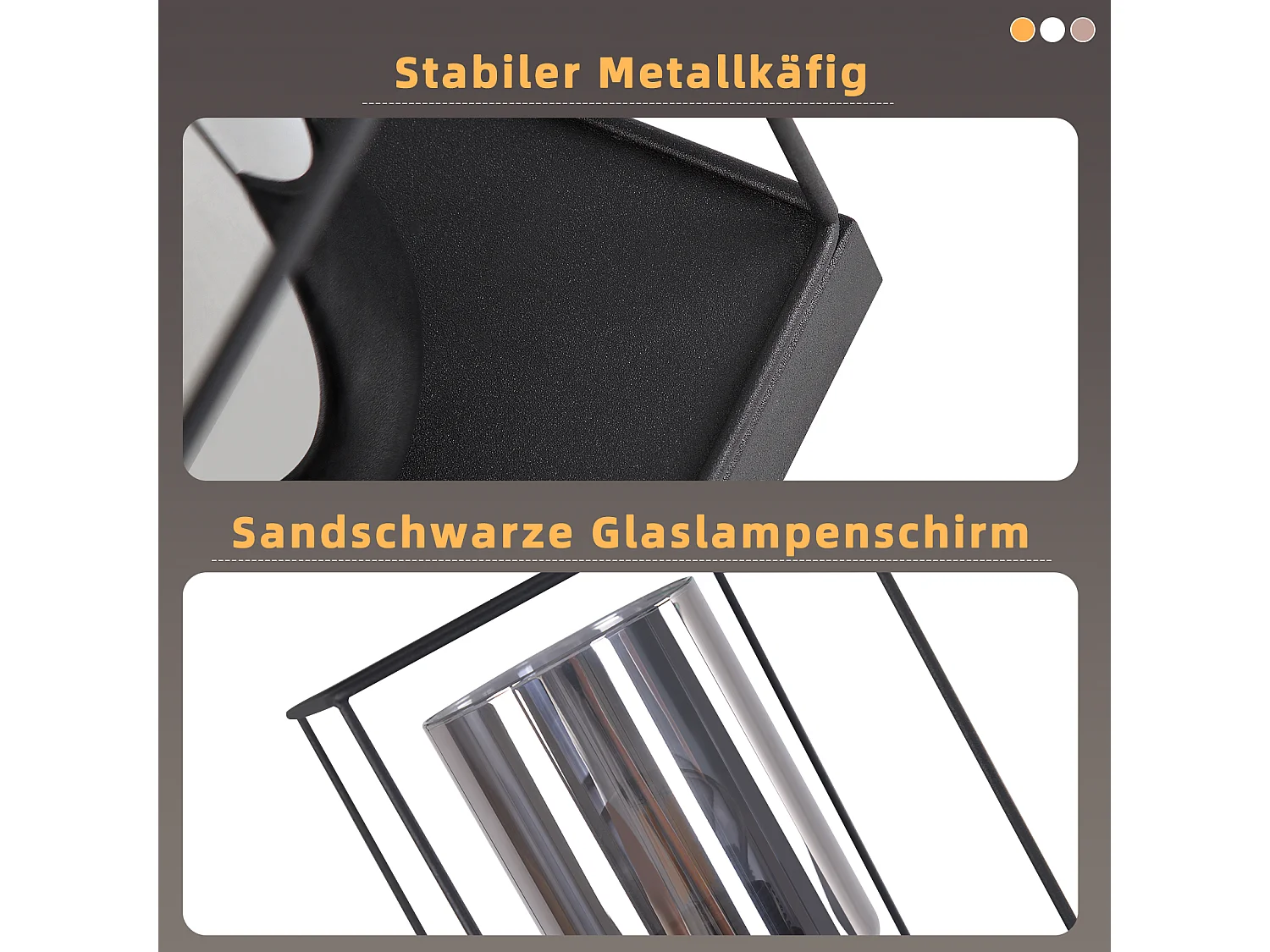 NETTLIFE Vintage Industrie Retro Glas-Deckenleuchte für Flur, 1 E27 Glühbirne, mit schwarzem Metallrahmen