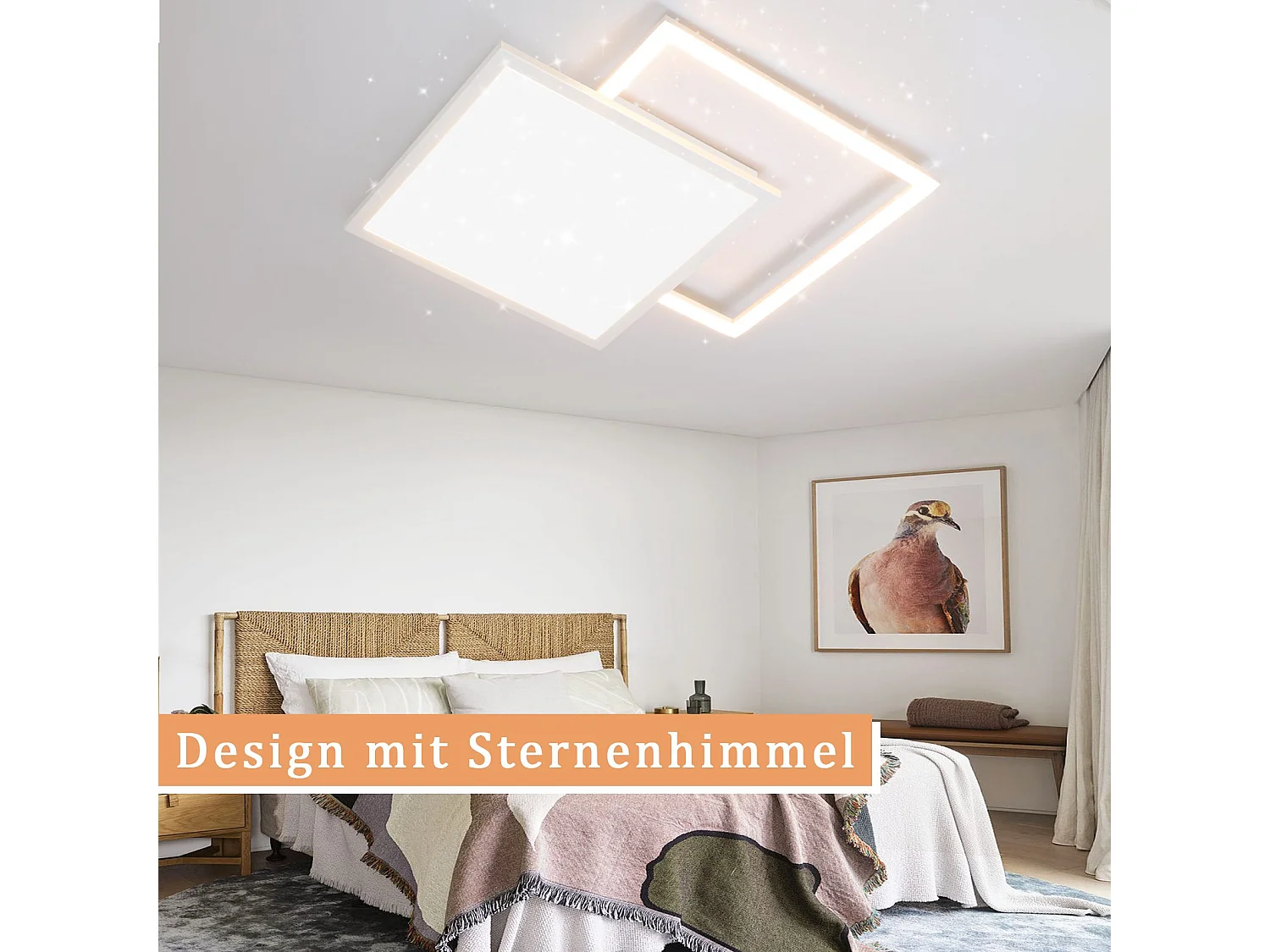 NETTLIFE Lampe plafond LED réglable, 46W, design étoilé, pour salon, chambre, bureau, cuisine