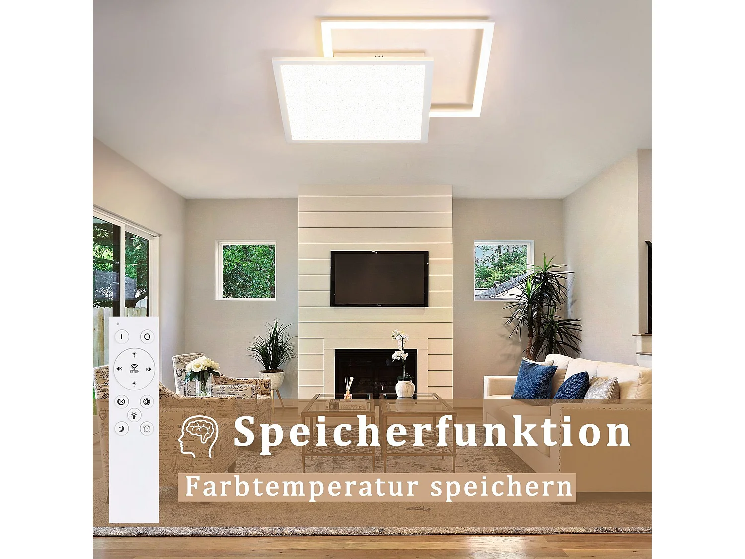 NETTLIFE Lampe plafond LED réglable, 46W, design étoilé, pour salon, chambre, bureau, cuisine