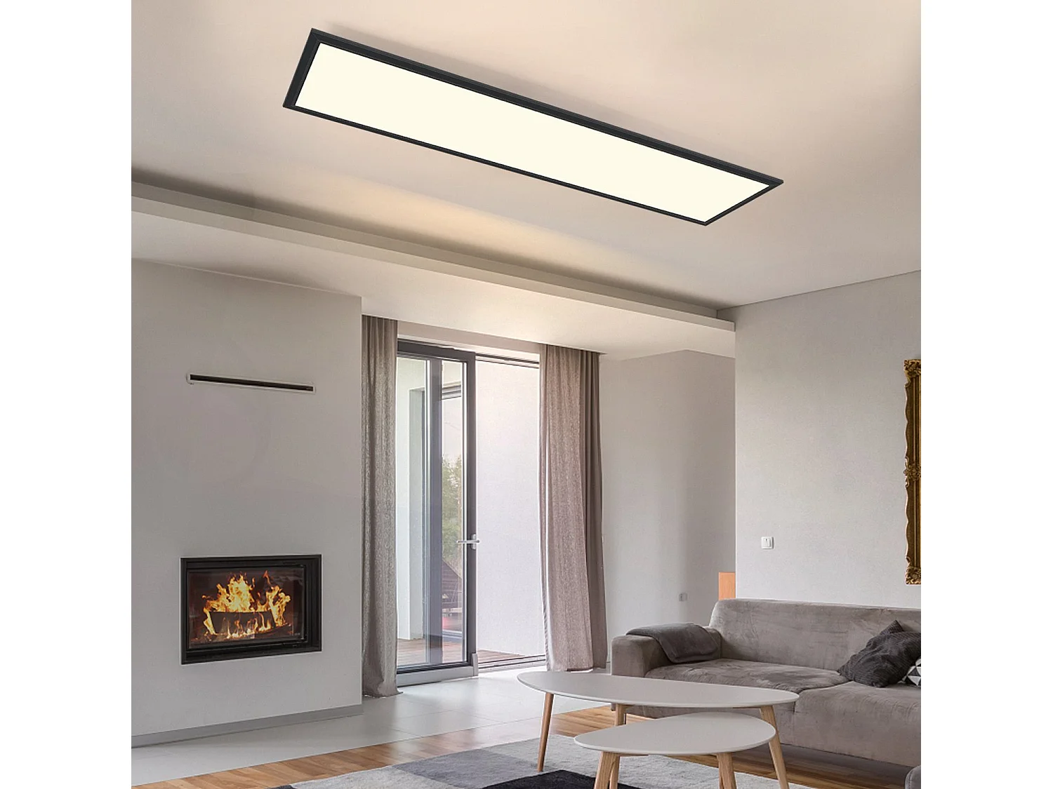 NETTLIFE Plafonnier plat à panneau LED dimmable avec télécommande minuterie 42W 60S