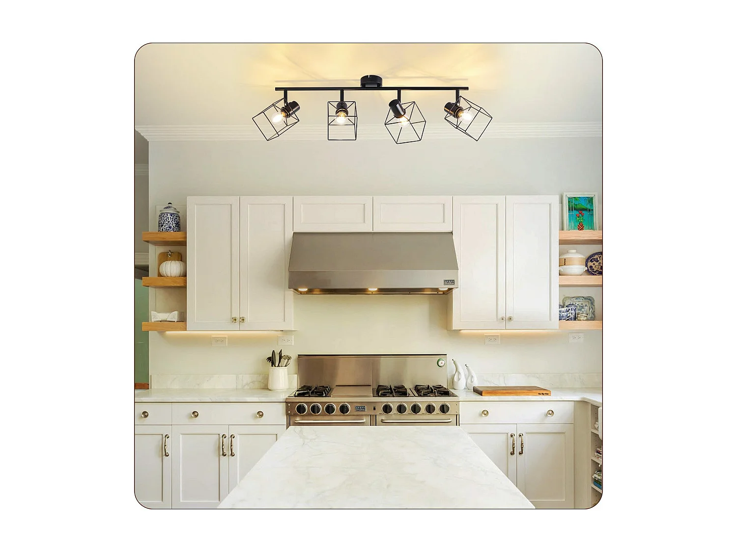 NETTLIFE Foco de techo negro E14 giratorio 350°, lámpara de techo vintage de metal, ajustable para sala de estar, sin bombilla