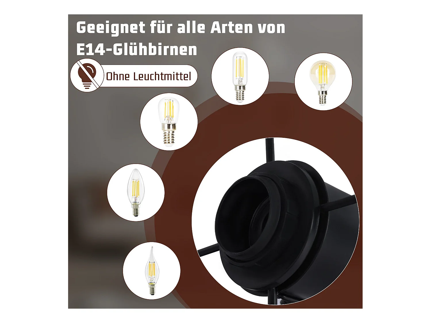 NETTLIFE Spot de plafond noir E14 plafonnier orientable à 350° vintage métal salon orientable sans ampoule