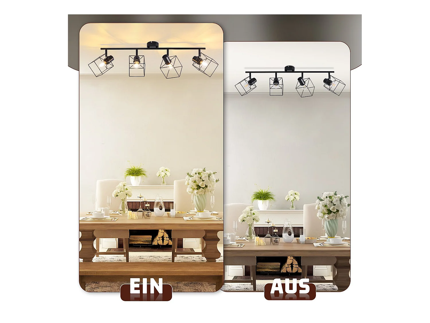 NETTLIFE Spot de plafond noir E14 plafonnier orientable à 350° vintage métal salon orientable sans ampoule