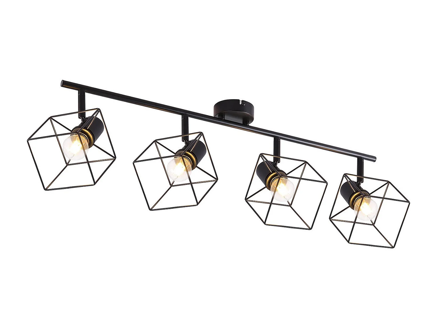 NETTLIFE Spot de plafond noir E14 plafonnier orientable à 350° vintage métal salon orientable sans ampoule