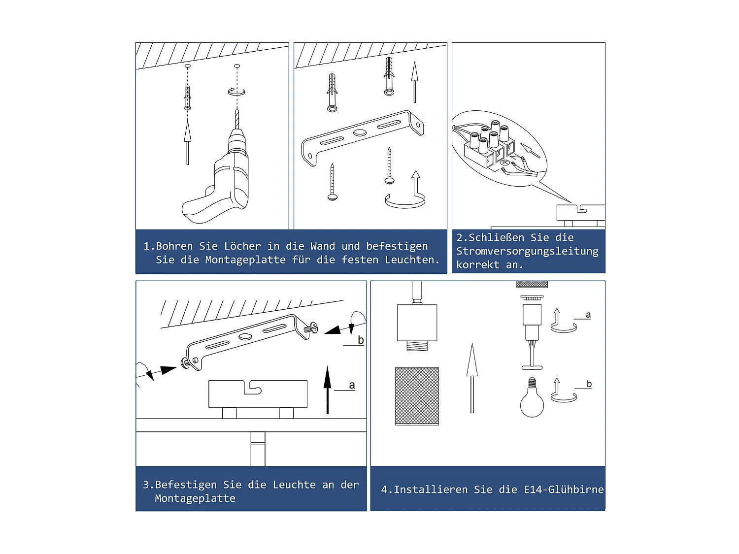 NETTLIFE Spot de plafond bois E14 plafonnier 350° spot mural orientable lampe de cuisine vintage orientable sans ampoule