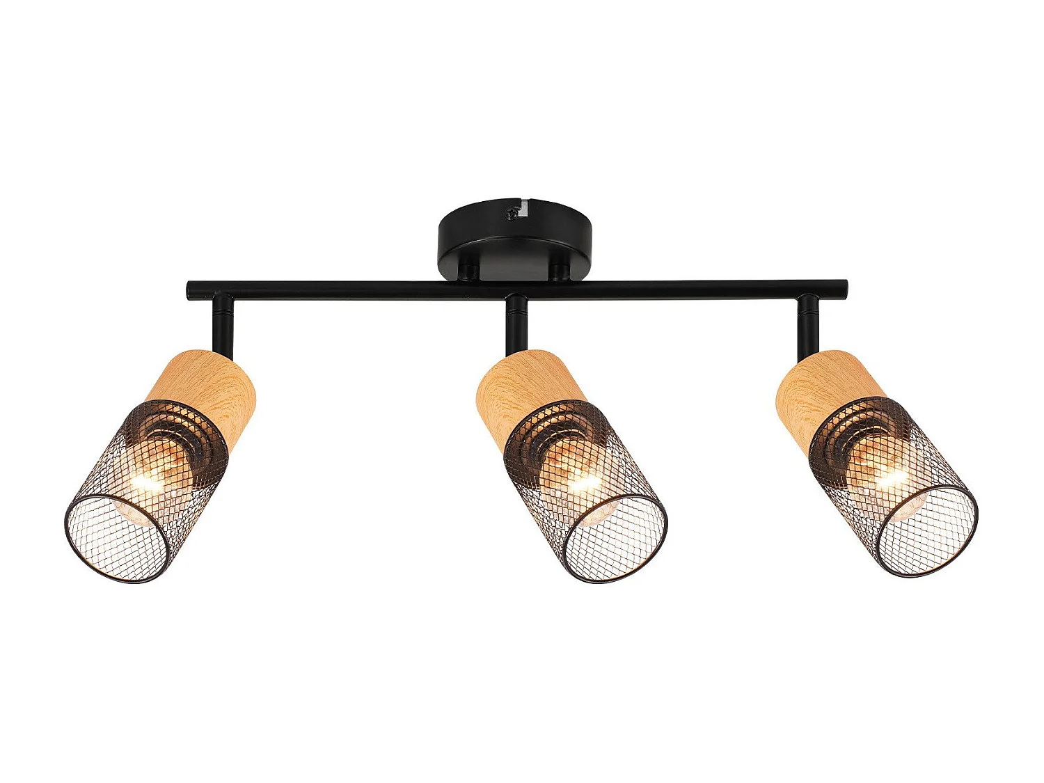 NETTLIFE Spot de plafond bois E14 plafonnier 350° spot mural orientable lampe de cuisine vintage orientable sans ampoule