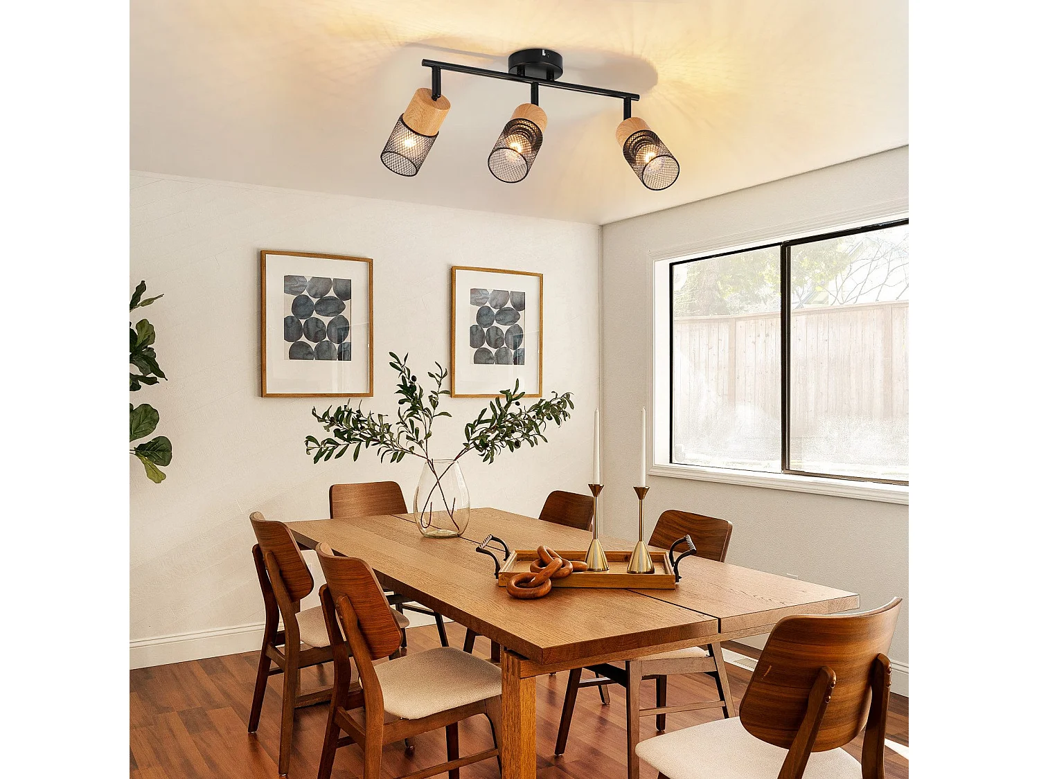 NETTLIFE E14 Holz-Deckenstrahler, 350° verstellbarer Wandstrahler (Leuchtmittel nicht enthalten)