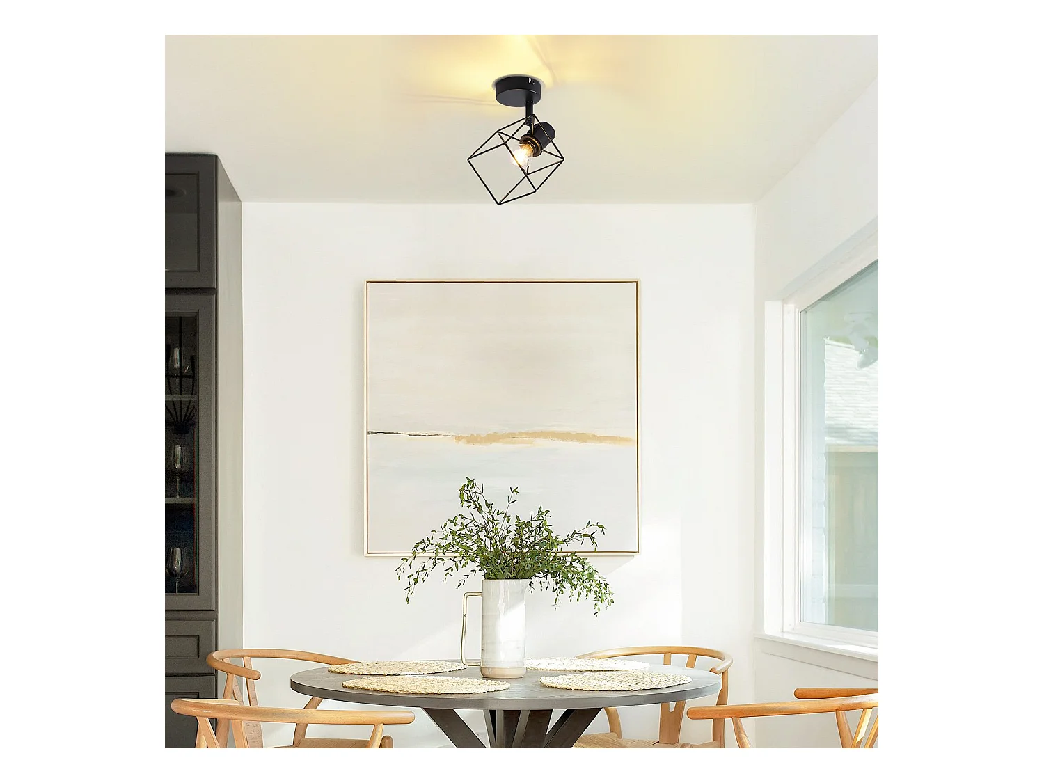 NETTLIFE Spot de plafond noir E14 plafonnier orientable à 350° vintage métal salon
