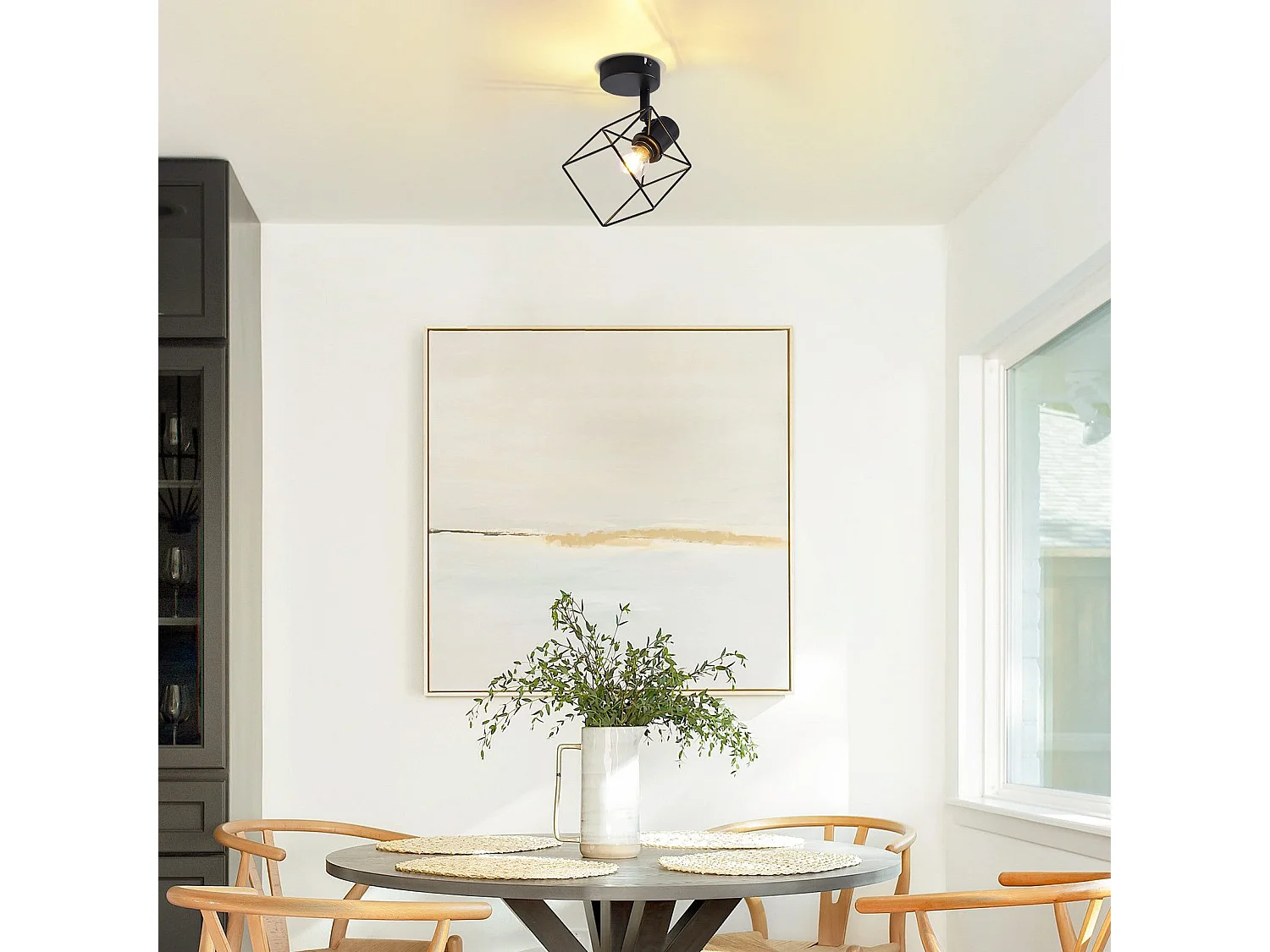 NETTLIFE Spot de plafond noir E14 plafonnier orientable à 350° vintage métal salon