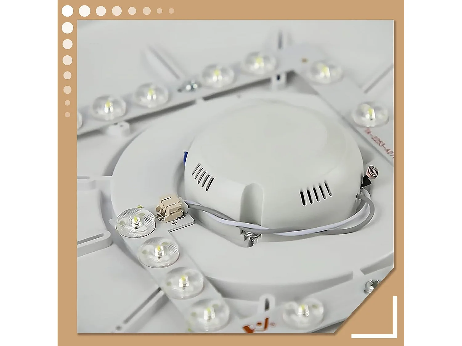 NETTLIFE Lampa sufitowa z czujnikiem ruchu, 15W, złota dioda LED, IP44, Ø30cm, 4000K, do przedpokoju, klatki schodowej, warsztatu