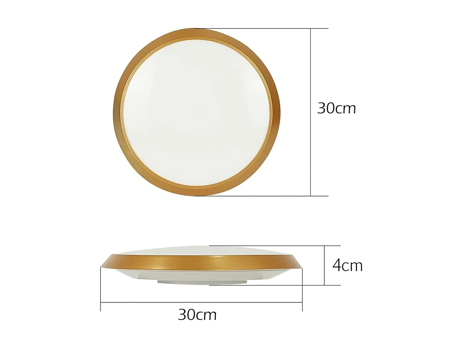 NETTLIFE Lampa sufitowa z czujnikiem ruchu, 15W, złota dioda LED, IP44, Ø30cm, 4000K, do przedpokoju, klatki schodowej, warsztatu