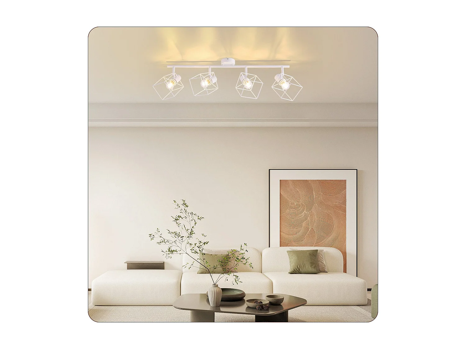 NETTLIFE reflektor sufitowy E14 350° Obrotowy metalowy sufitowy reflektor do salonu Regulowany bez żarówki