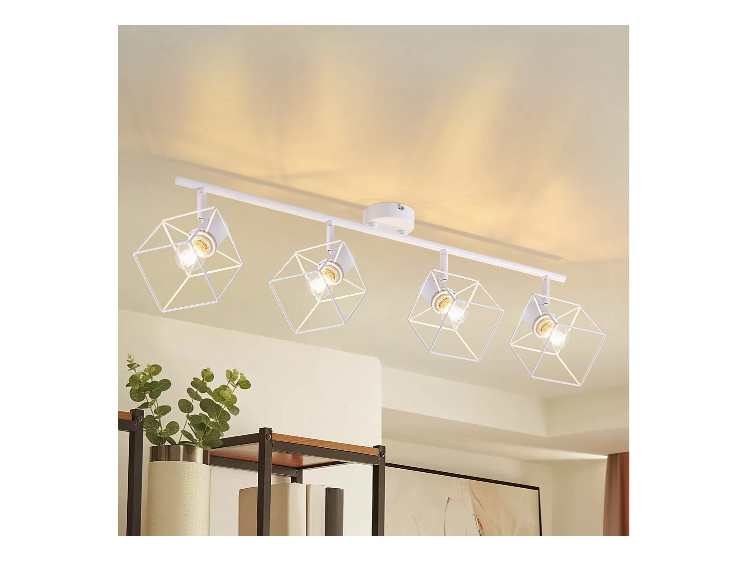 NETTLIFE Spot de plafond noir E14 plafonnier orientable à 350° vintage métal salon orientable sans ampoule