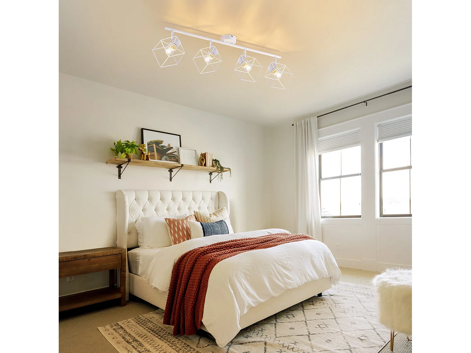 NETTLIFE Plafondspot E14 350° Draaibaar Metalen Woonkamer Plafondlamp Verstelbaar Zonder Lamp