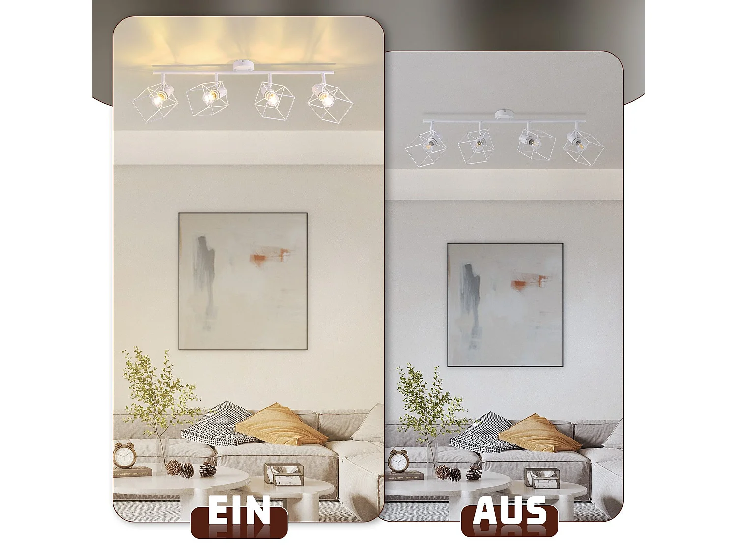 NETTLIFE Spot de plafond noir E14 plafonnier orientable à 350° vintage métal salon orientable sans ampoule