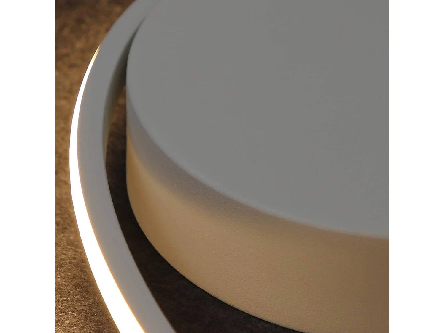 NETTLIFE lampa sufitowa LED biała salon nowoczesny pierścień 36W 3000K ciepła biel wnętrze