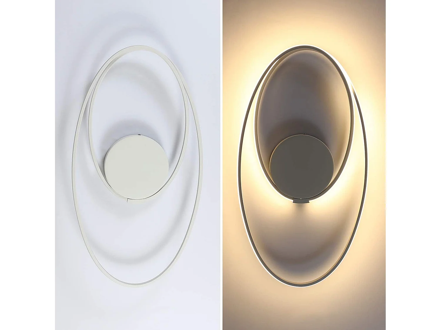 NETTLIFE lampa sufitowa LED biała salon nowoczesny pierścień 36W 3000K ciepła biel wnętrze